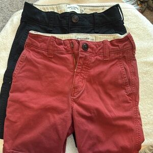 Abercrombie Kids Red and Black Shorts Set